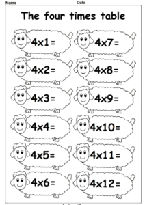 Times Table Multiplication Worksheet